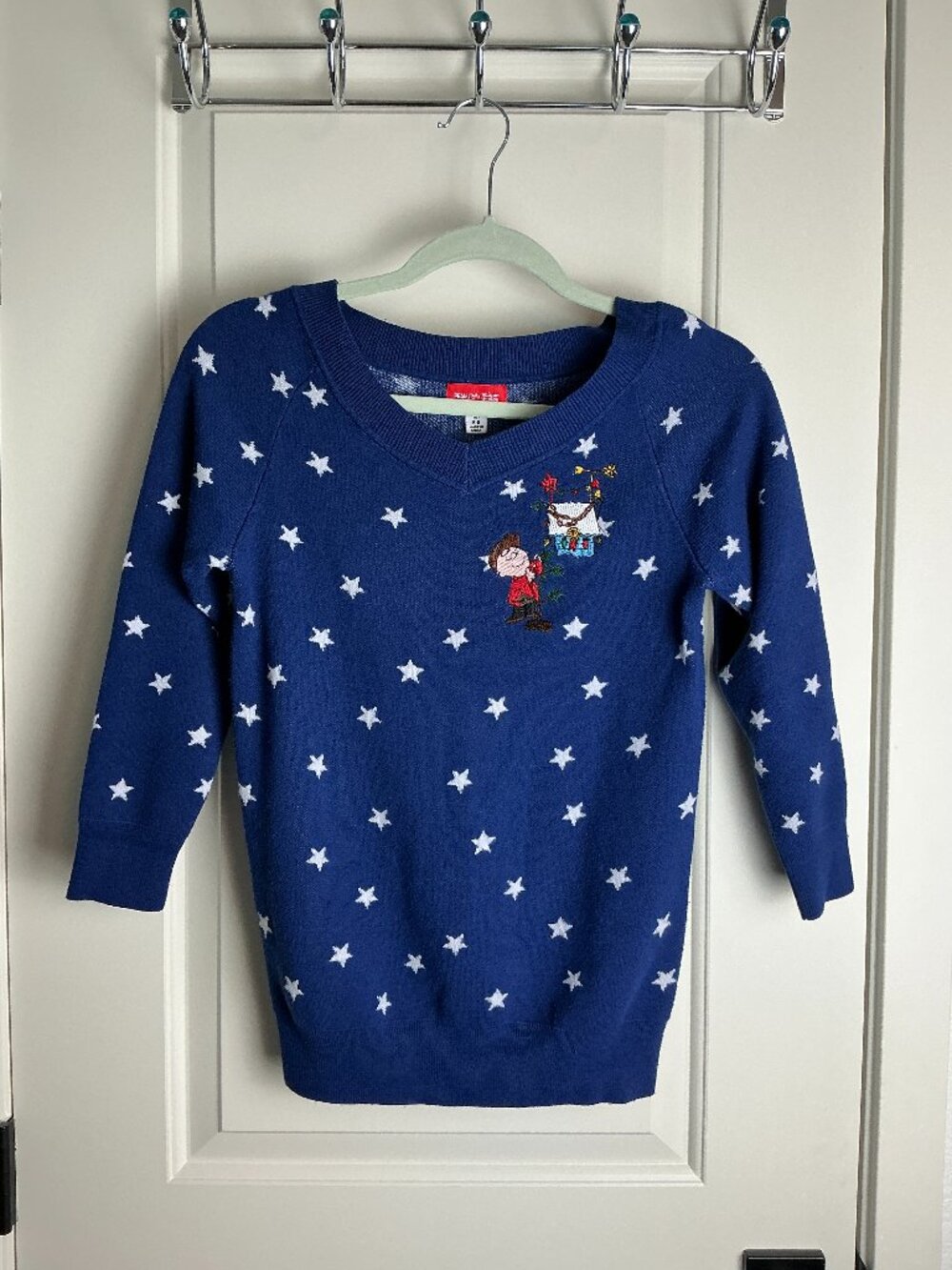 Unique Vintage Peanuts Charlie Brown Christmas V-Neck Sweater Women's Medium